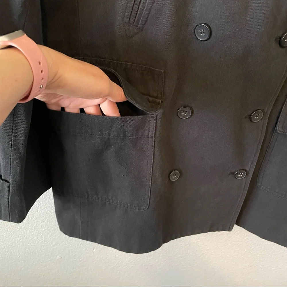 Current/Elliot The Captain Double Breasted Black Peacoat